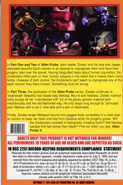 ZFX Movie Alien Probe 3 back cover