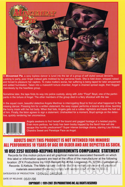 ZFX Movie Mincemeat Pie back cover