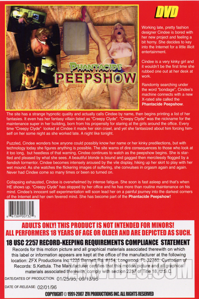 ZFX Movie Phantacide Peepshow back cover