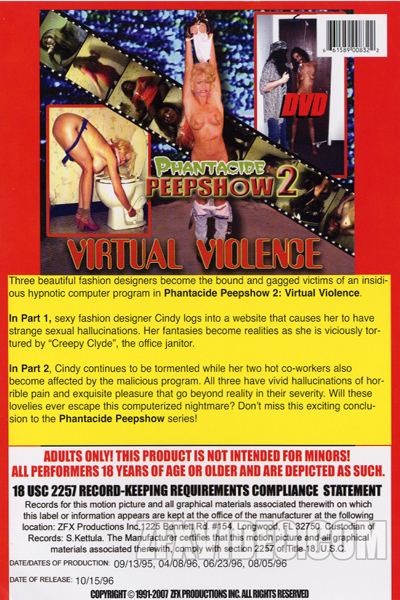 ZFX Movie Phantacide Peepshow 2: Virtual Violence back cover
