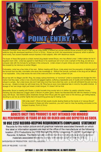 ZFX Movie Subject 9 part 2: Point of Entry back cover
